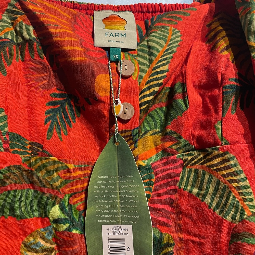 FARM Rio Red Forest Birds Romper - Picture 4 of 7
